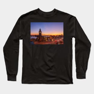 St. Pauli Landungsbrücken, Hamburg, dusk, afterglow Long Sleeve T-Shirt